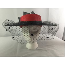 Custom Made Mujer&apos;s Millinery Hat Red & Black  New Orleans  Church/Derby  eb-69098503